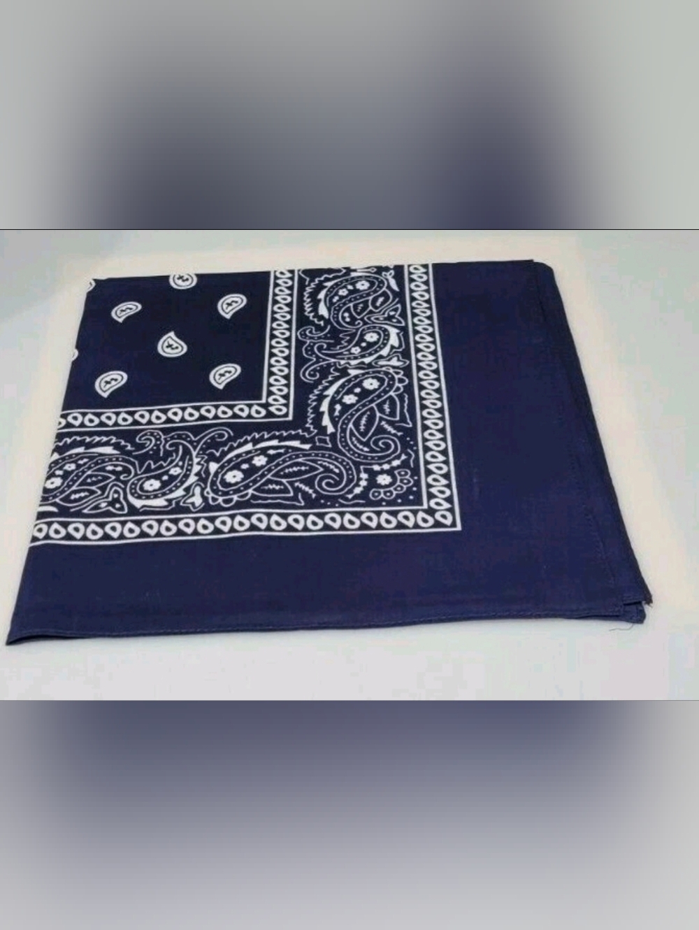 Lot of 10 NEW 100% Cotton  Navy Blue Paisley Bandanas - Scarf, Head Wrap